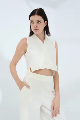 Colpo Linen Crop Top Burro