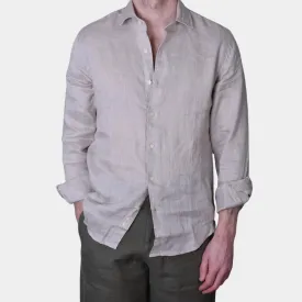 Linen Full Button Shirt - Sand