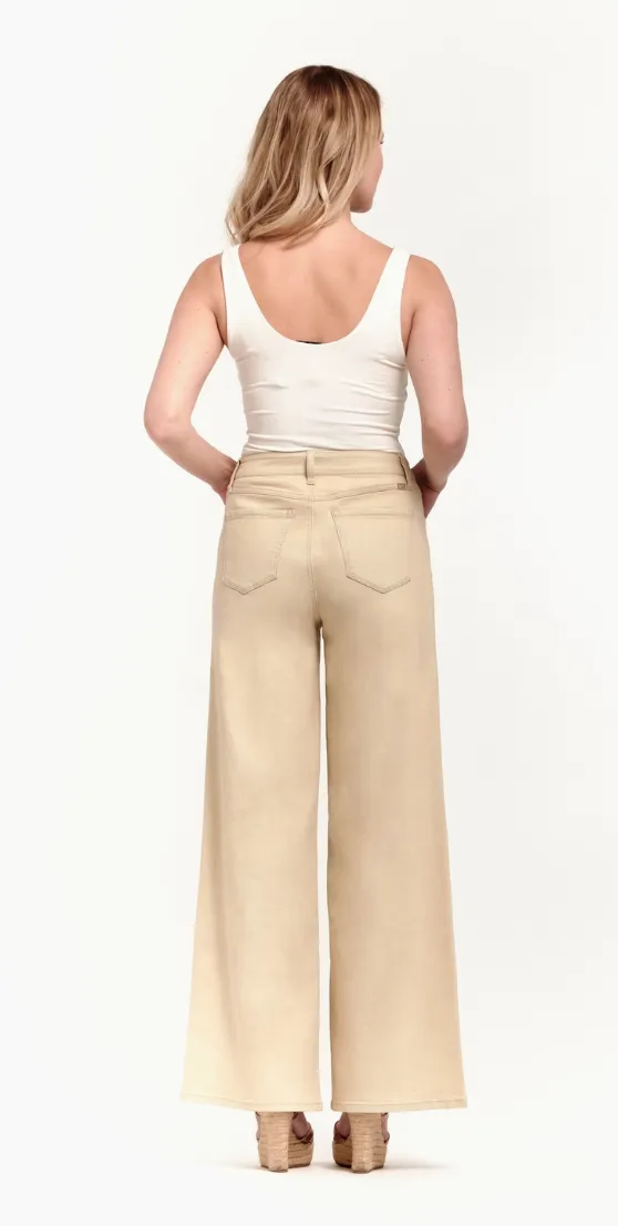 1822 Denim - RE:Denim Holland Tan Slim Wide Leg Jeans