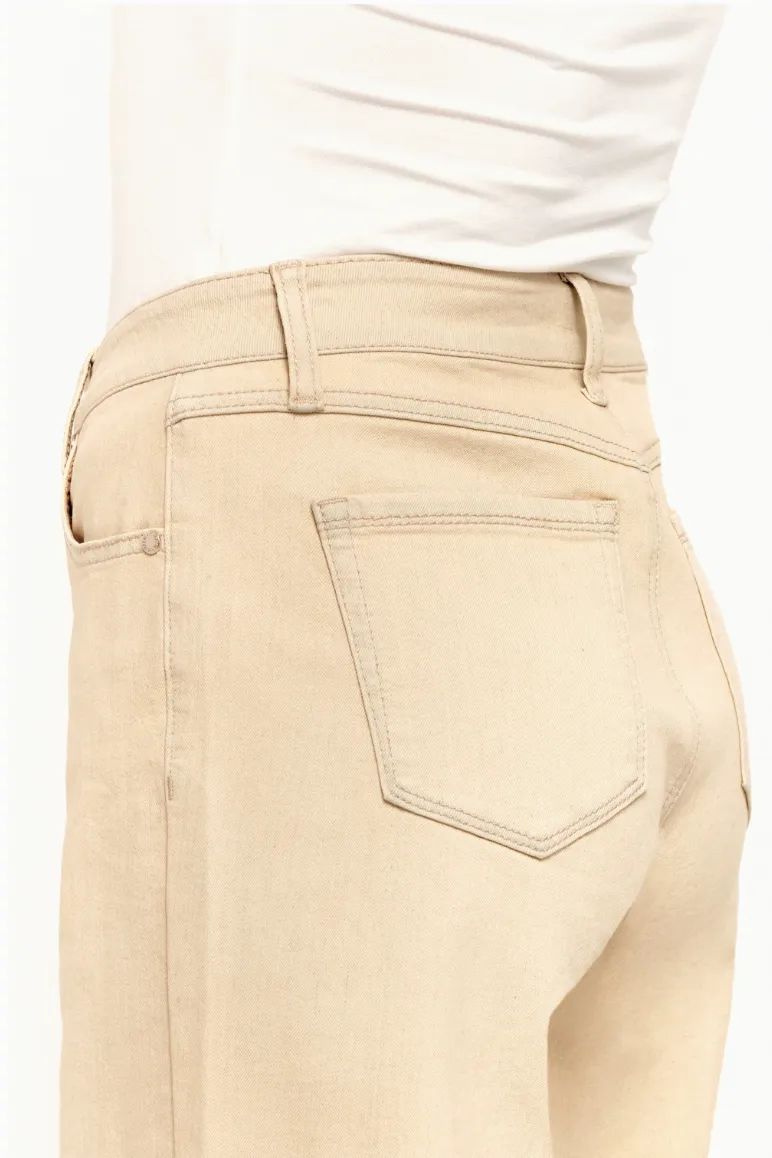 1822 Denim - RE:Denim Holland Tan Slim Wide Leg Jeans