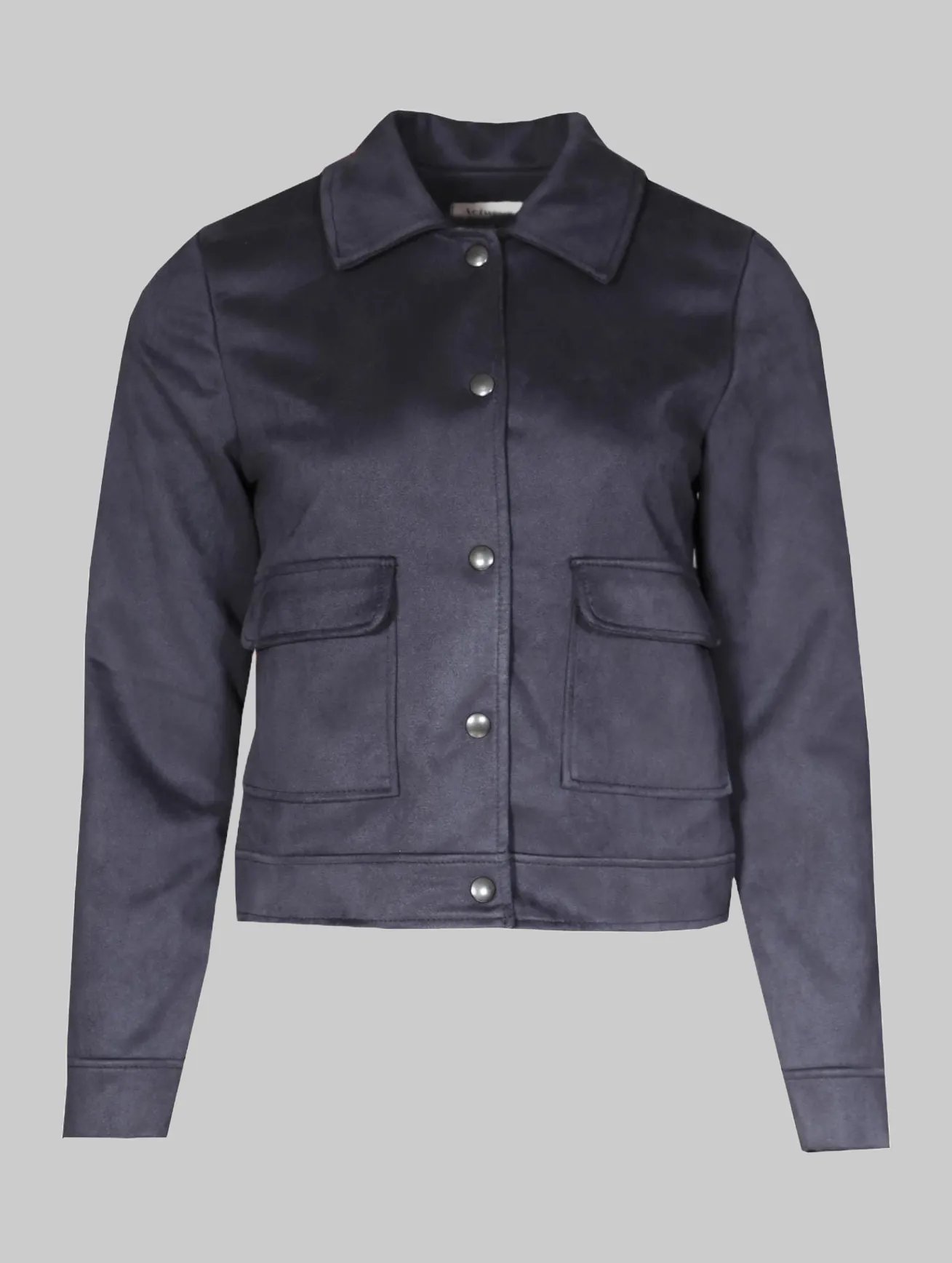 ACTUELLE Navy Suedette Jacket