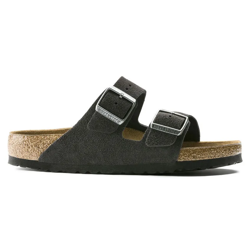 Birkenstock Women's Arizona Suede Leather Soft Footbed in Velvet Gray