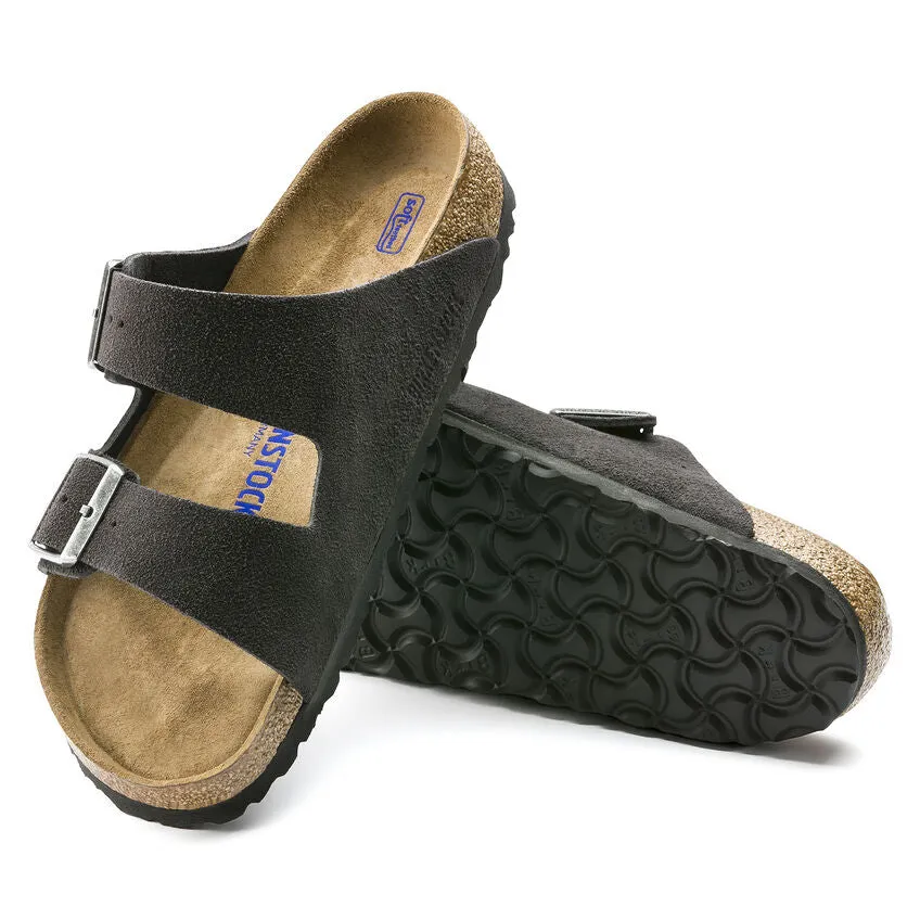 Birkenstock Women's Arizona Suede Leather Soft Footbed in Velvet Gray