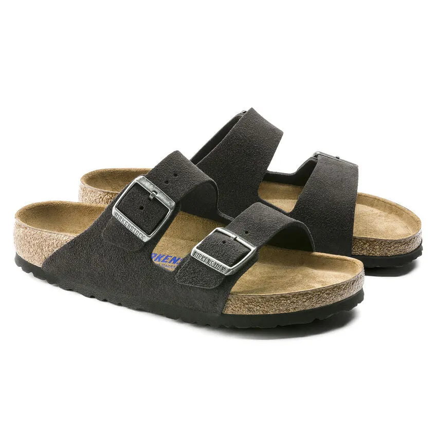 Birkenstock Women's Arizona Suede Leather Soft Footbed in Velvet Gray