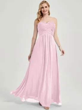 Blush Sweetheart Neck Strapless Chiffon Maternity Bridesmaid Dress