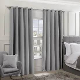 Cali Silver Thermal Blackout Eyelet Curtains