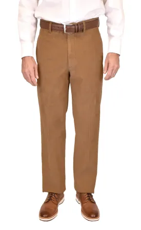 Charleston Khakis 12 Wale Corduroy, Tobacco<br>Flat Front<br>Regular Rise