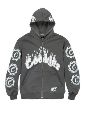 Cookies Slow Burn Pigment Dyed Zip Fleece Hoodie