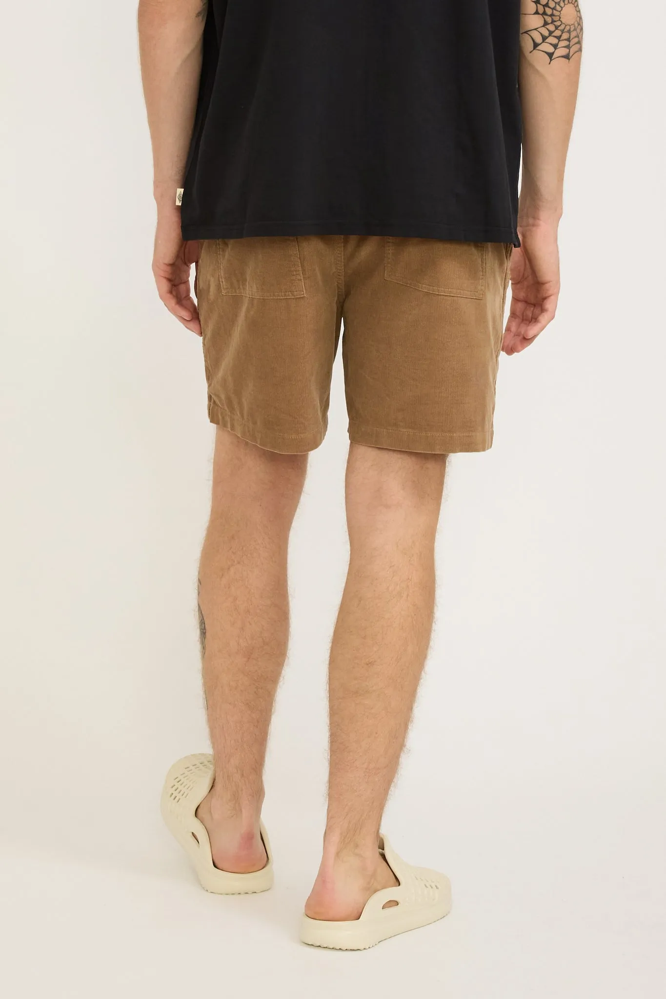 Cord Shorts Dark Tan