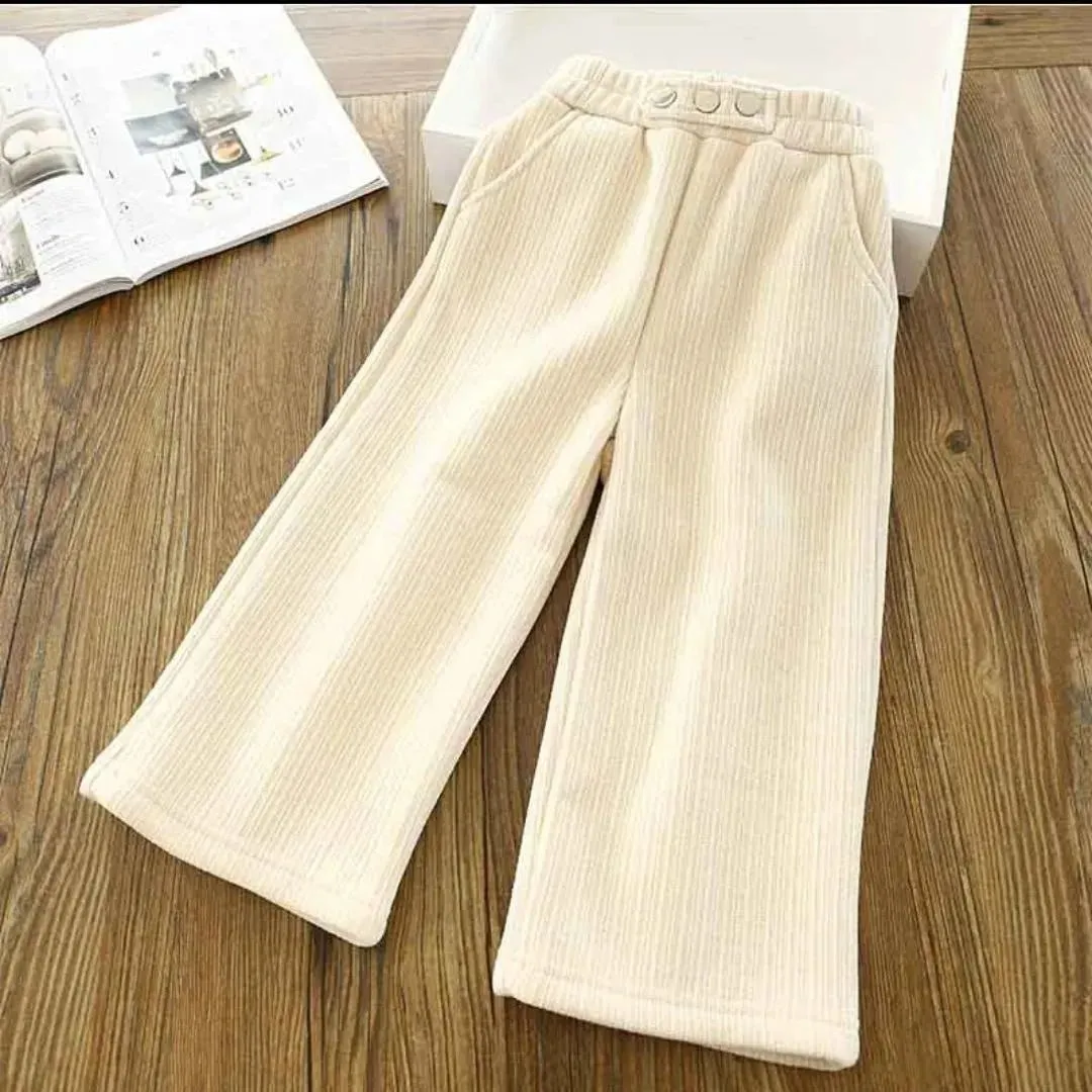 Corduroy Flare Pants with Fleece Lining