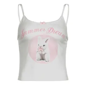 Cute Bunny Print Cami Top