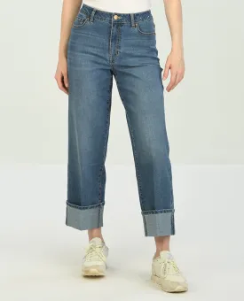 D Jeans Wide Leg Ankle Jean with Cuff