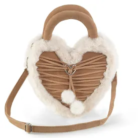 Demonia Faux Fur Heart-Shaped Purse