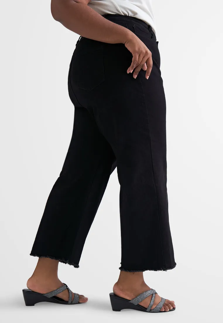 Finesse Fringe Wide Leg Ankle Jeans