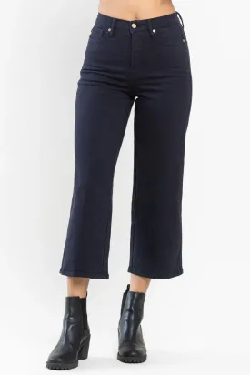 Judy Blue Cropped Wide Leg in Dark Navy