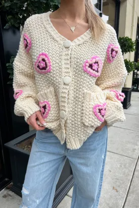 LOVE ME BEIGE CHUNKY CARDIGAN