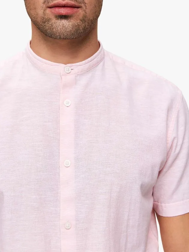 Mandarin Collar Short Sleeve Shirt