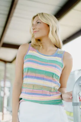 Multicolored Striped Knit Tank