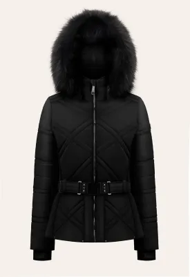 Poivre Blanc W24-1003 Ski Jacket in Black with Faux Fur trim