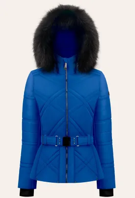 Poivre Blanc W24-1003 Ski Jacket in Blue with Faux Fur trim