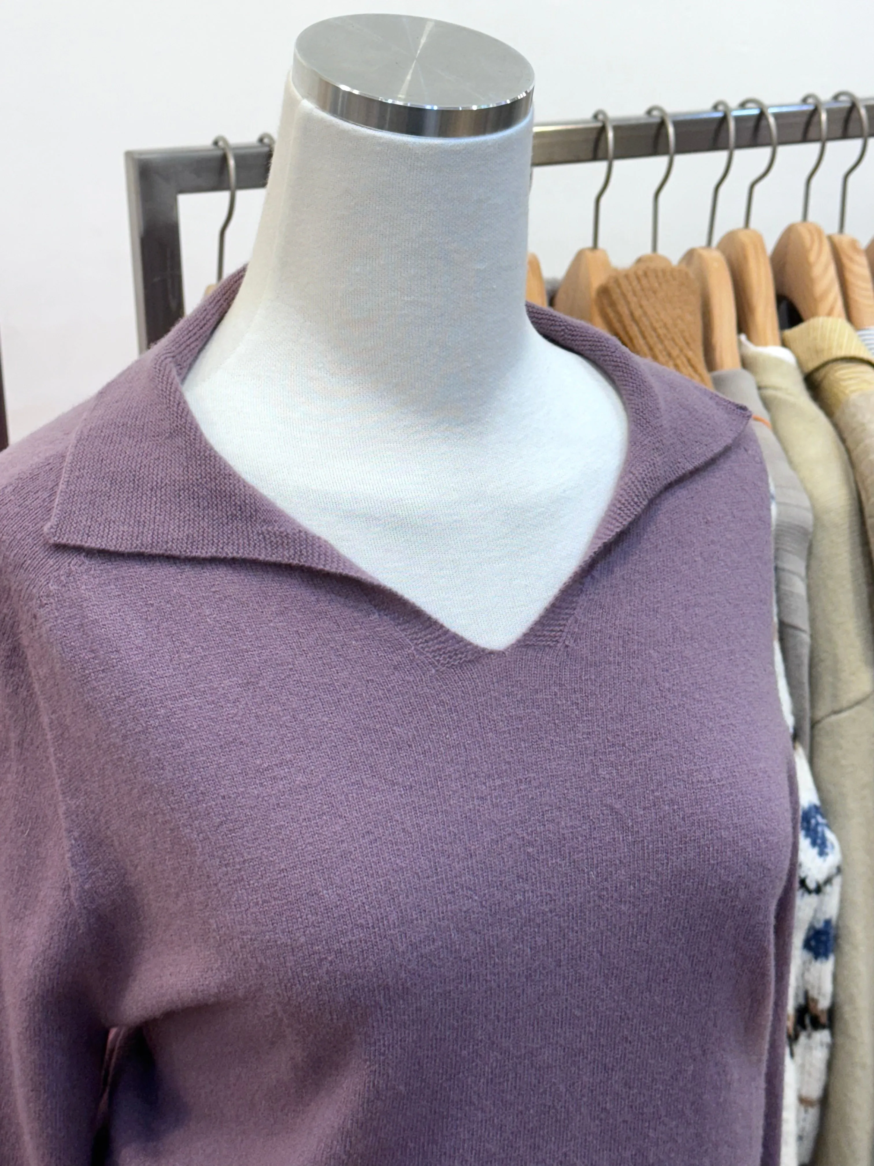 Purple Cashmere and Wool Blended Top