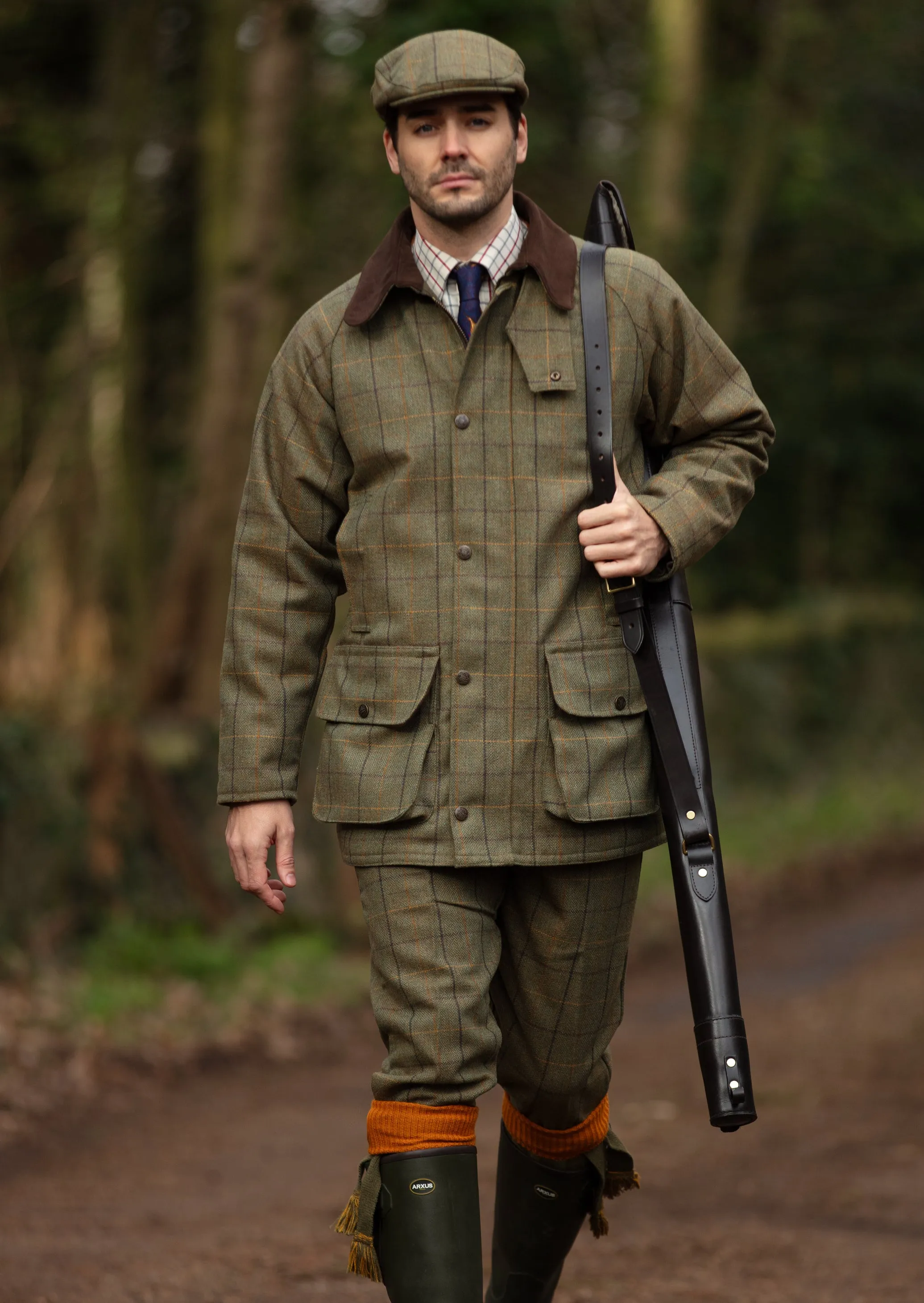 Rutland Men's Tweed Shooting Breeks In Dark Moss