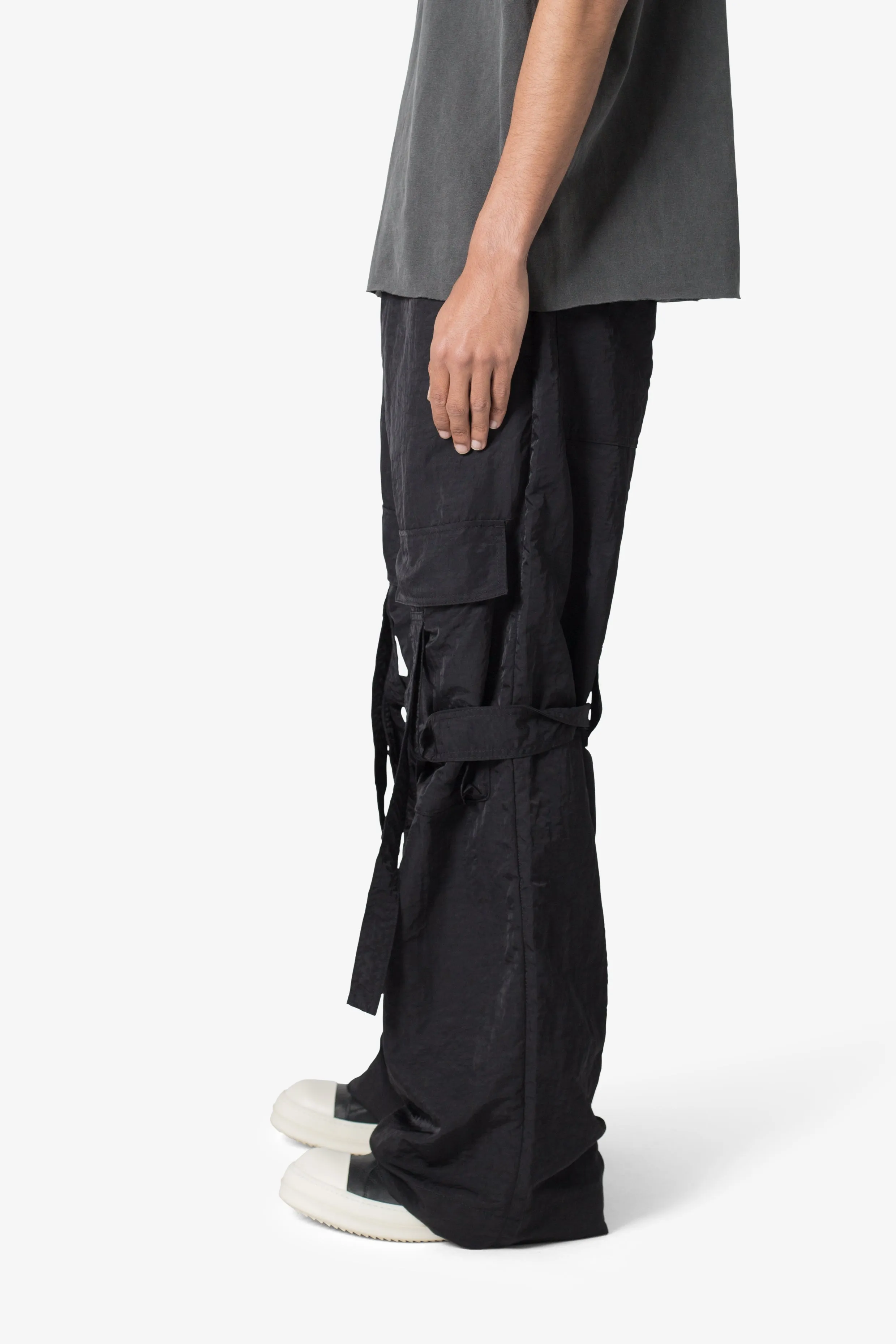 Ultra Baggy Strap Cargo Pants - Black